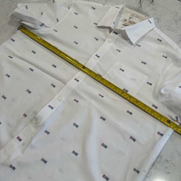 Penguin Heritage Slim Fit Men's XXL Short Sleeve Dress Shirt Geometric Print - Picture 8 of 9